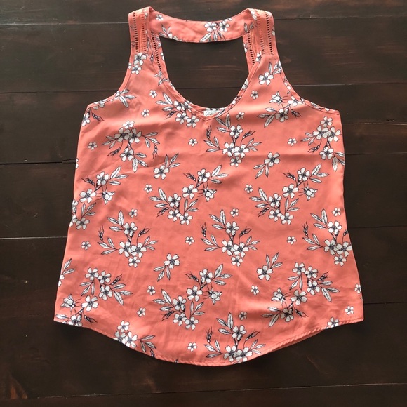 ☀️ Orange with Blue/White Flowers Kismet Tank ☀️ - Picture 3 of 4